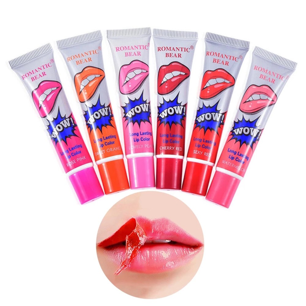6 Colors Peel-Off Liquid Lipstick - Waterproof Long-Lasting Lip Gloss & Tattoo Effect