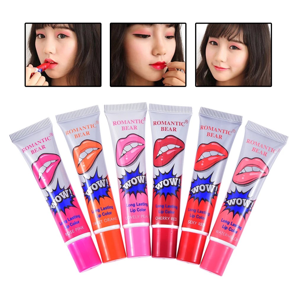 6 Colors Peel-Off Liquid Lipstick - Waterproof Long-Lasting Lip Gloss & Tattoo Effect