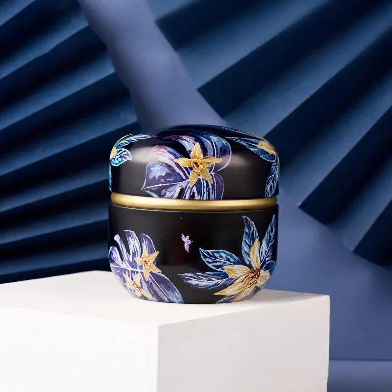 Tea Can Iron Can Flower Tea Can Round