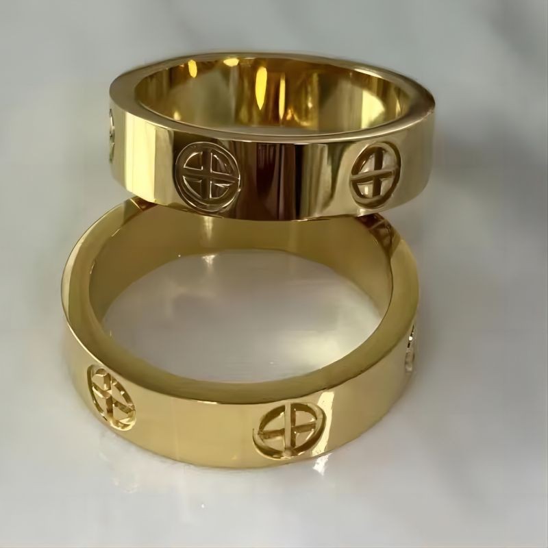 Fashion Classic Cross Stainless Steel Rings - Gold Color Luxury Wedding Jewelry