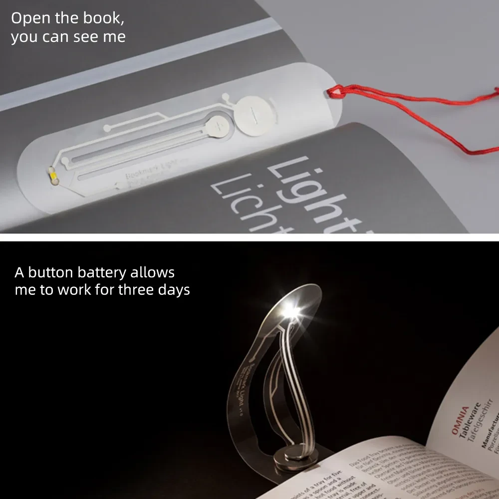 Mini Thin LED Book Light For Reading Bulbs Novelty Card