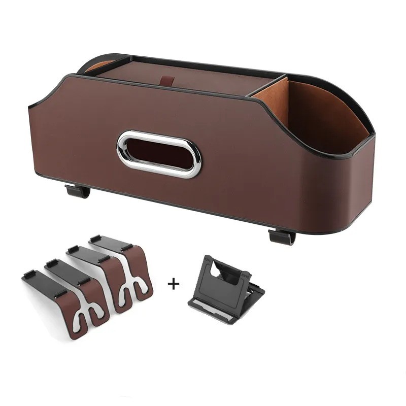 Multifunctional Car Tissue Box and Cup Holder Organizer