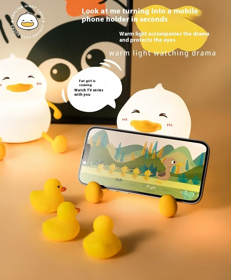 Creative Small Night Lamp Silicone Pat Lamp Desktop Phone Holder Ornaments Home Decor