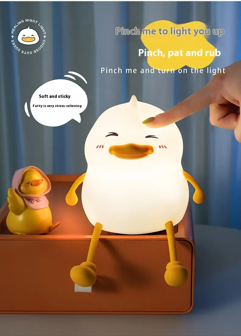 Creative Small Night Lamp Silicone Pat Lamp Desktop Phone Holder Ornaments Home Decor