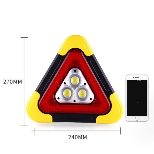 Compatible with Apple, Car Tripod Warning Sign Car Triangle Sign Auto Luminous Car Tripod Parking Reflective Solar Light