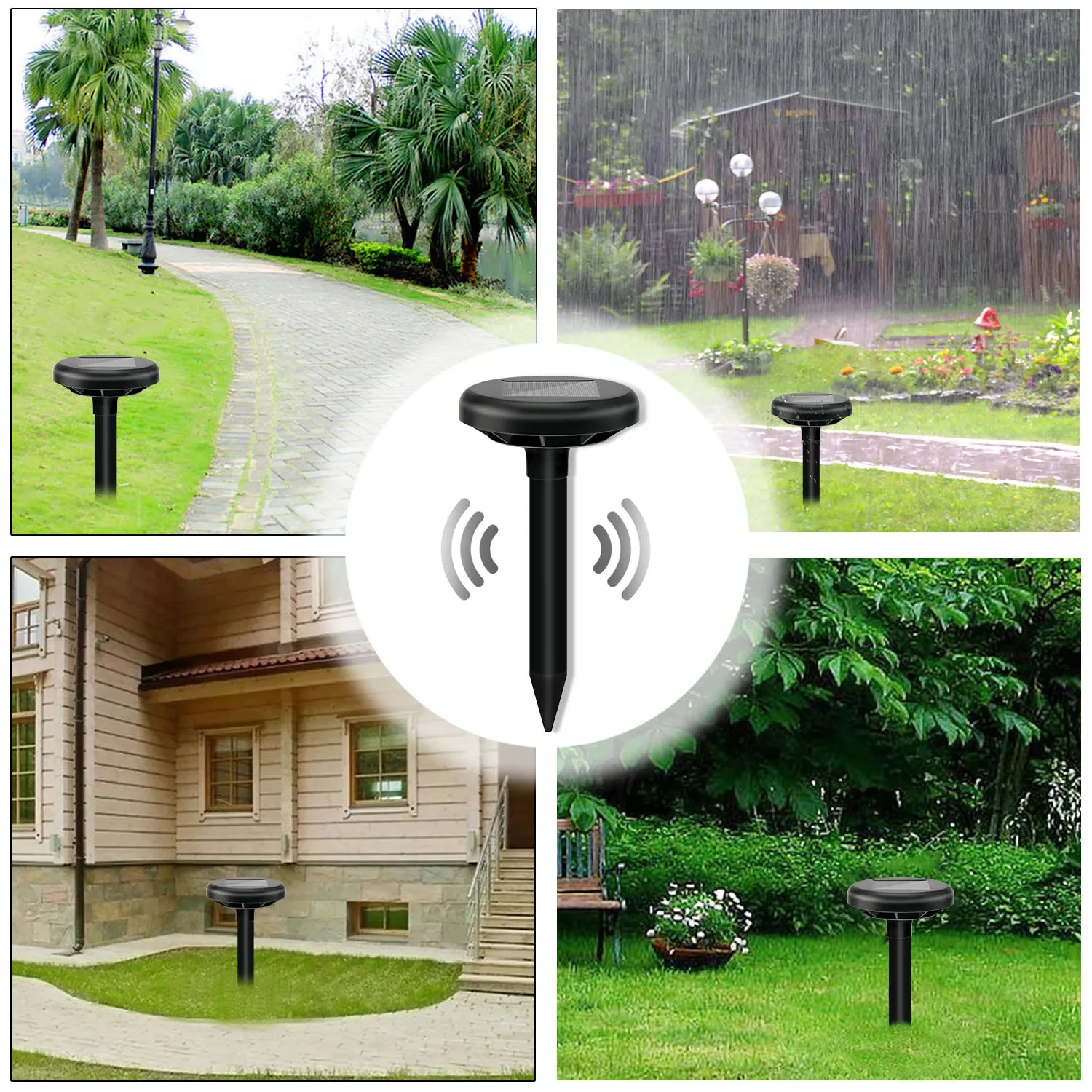 Solar ultrasonic mouse repeller