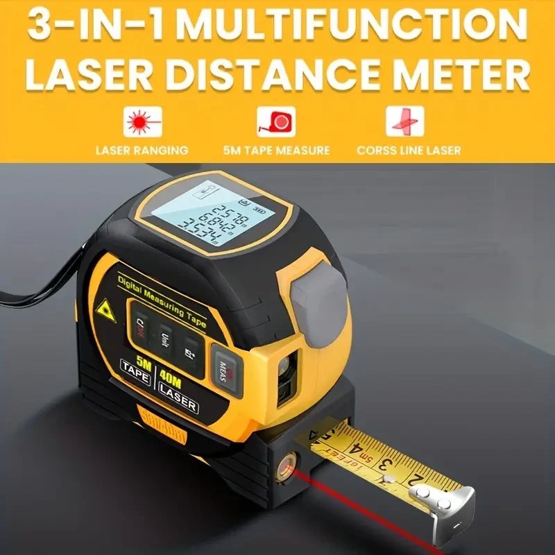 High-Accuracy 3-in-1 Laser Distance Meter