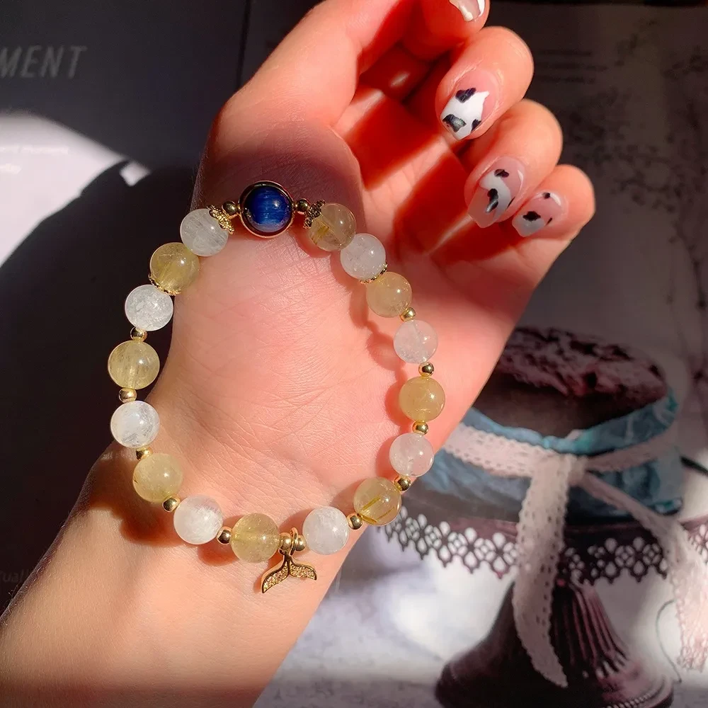Natural Blondie Blue Moonlight Blue Crystal Bracelet