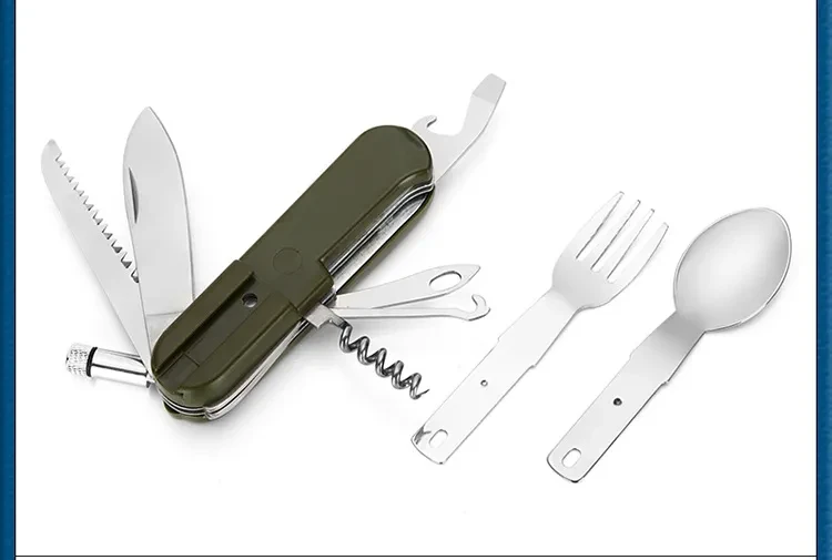 Lighted outdoor tableware Sambo Stainless steel knife Fork Spoon camping picnic combination tableware