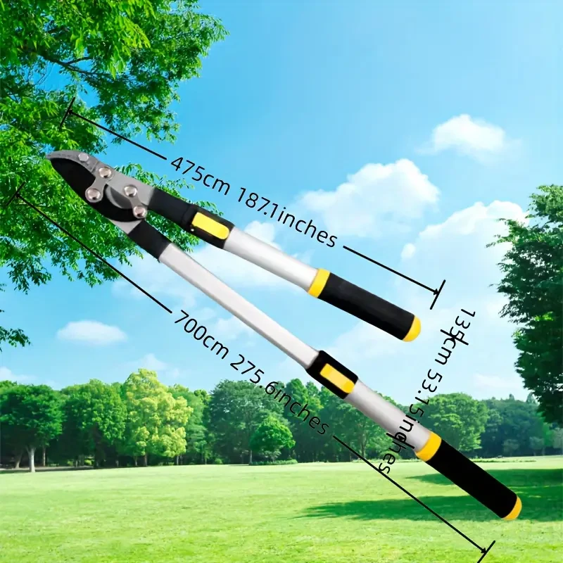 Long-Handled Pruning Shears - Lengthen Tree Shears for Thick Branches, Manual Flower and Tree Pruner