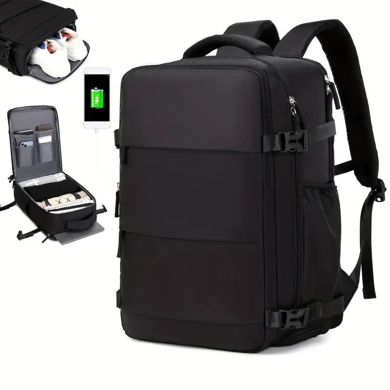 Men's Travel Backpack, Waterproof Computer Backpack, With Shoe Compartment, Computer Carry-on Backpack