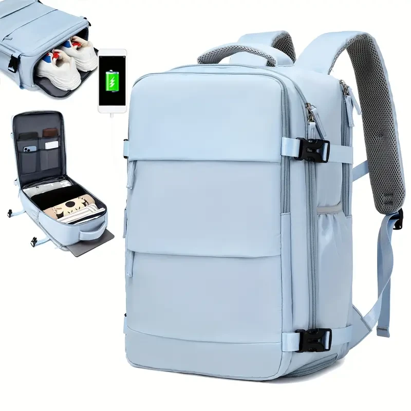 Men's Travel Backpack, Waterproof Computer Backpack, With Shoe Compartment, Computer Carry-on Backpack