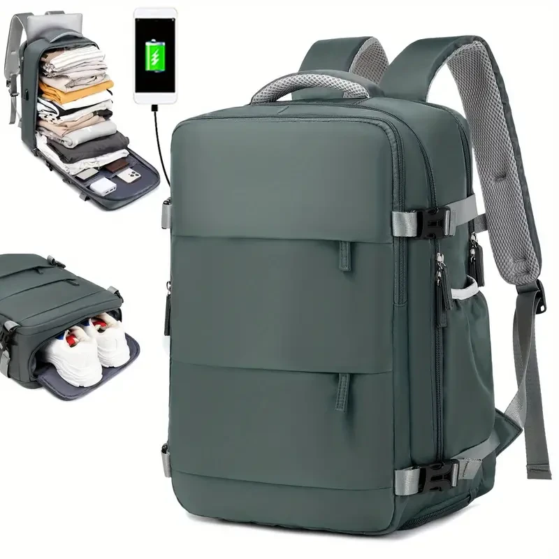 Men's Travel Backpack, Waterproof Computer Backpack, With Shoe Compartment, Computer Carry-on Backpack