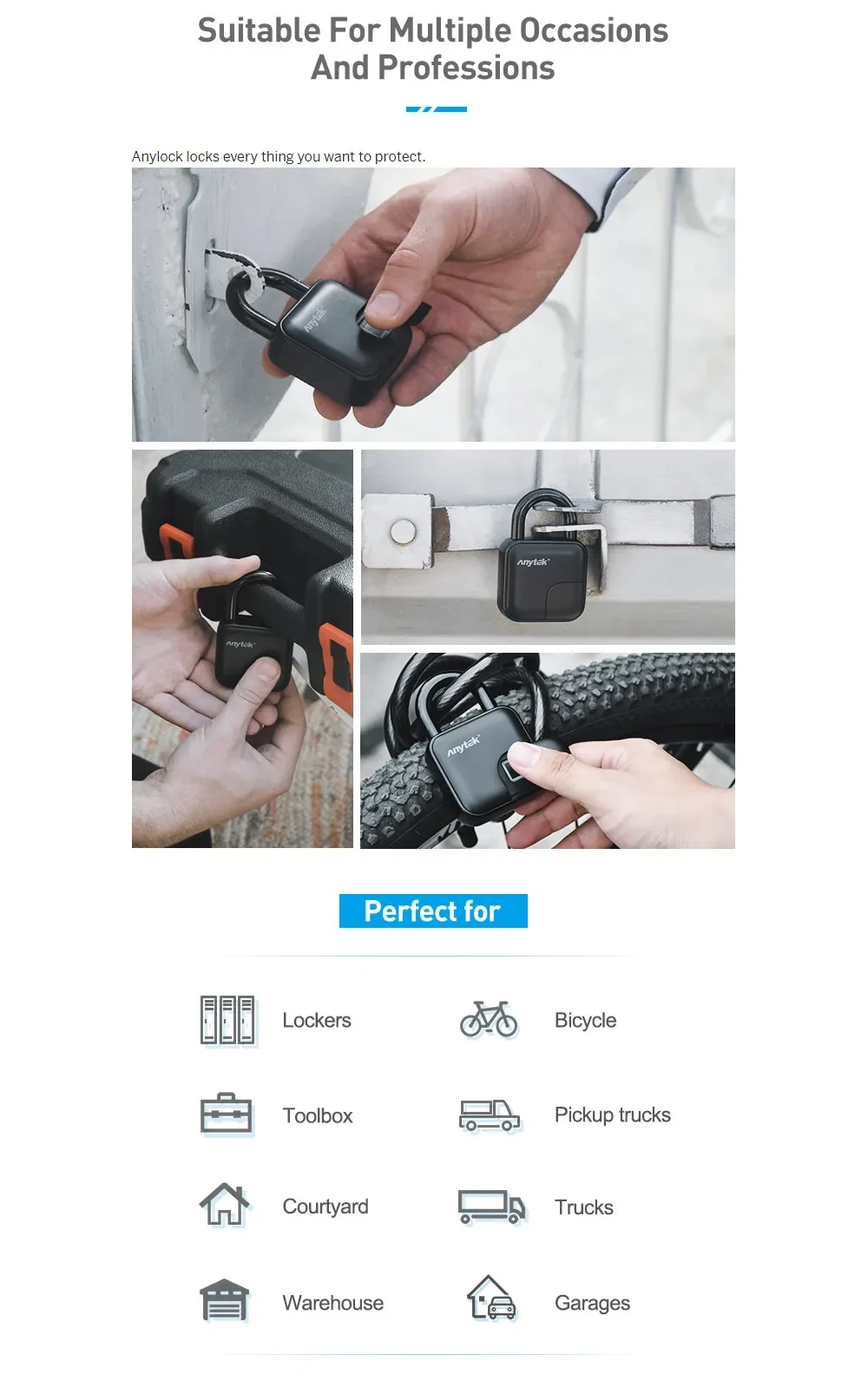 Smart Lock Waterproof L3 Fingerprint Padlock
