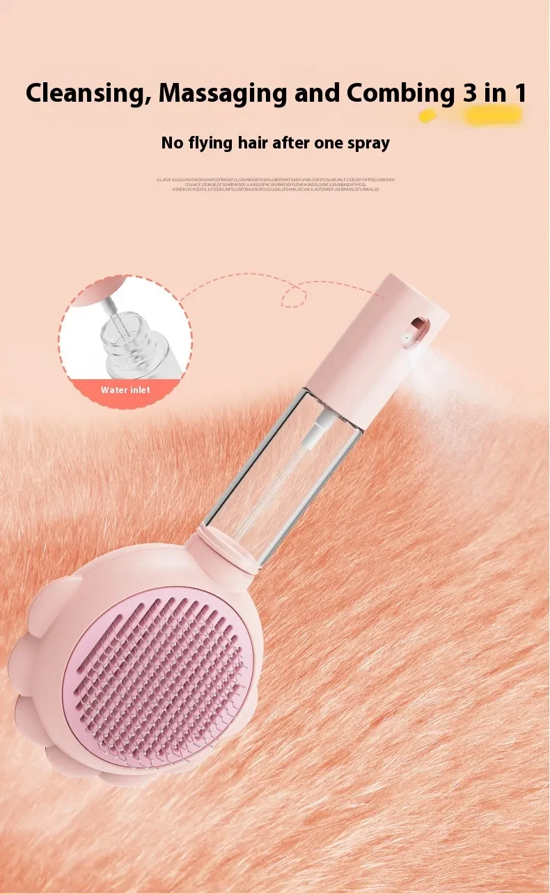 Cleaning Dog Brush Comb With Spray