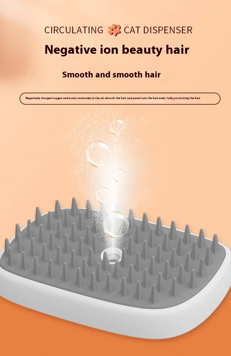 Pets Steam Brush Spray Massage Comb