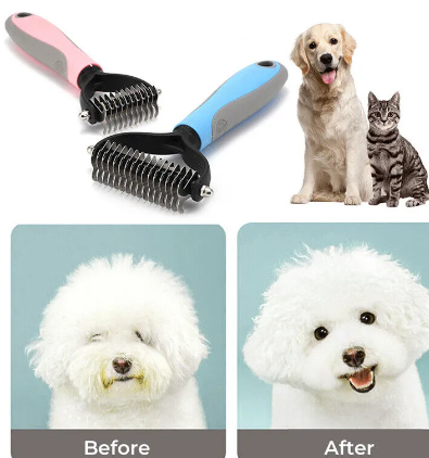 Pet Deshedding Tool Rake Comb Fur Remover