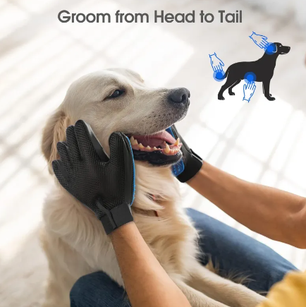 Pet Grooming Glove For Gentle Shedding