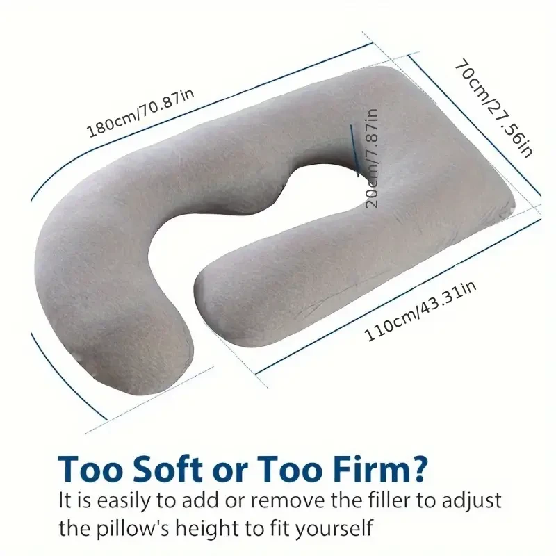 J-Shape Pregnancy Pillow For Full Body Support - Maternity Sleeping And Nursing Pillow For Back Pain Relief
