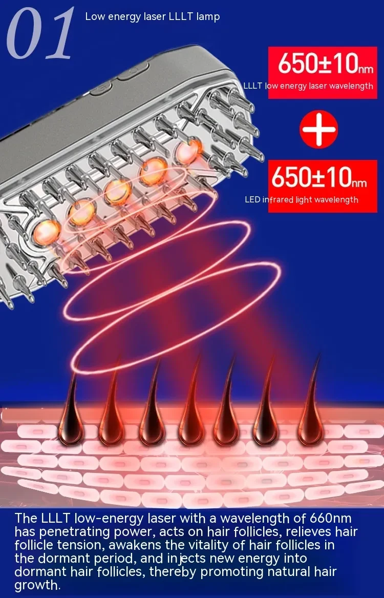 Laser Hair-growing Comb Infrared EMS
