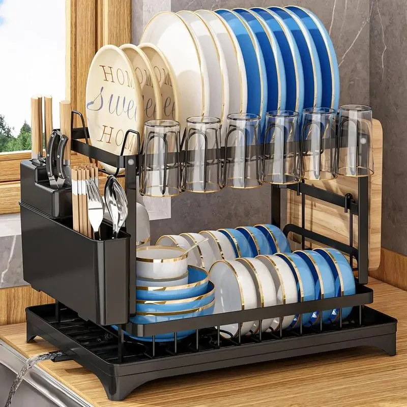 2-Tier Dish Rack with Rapid Dry Technology