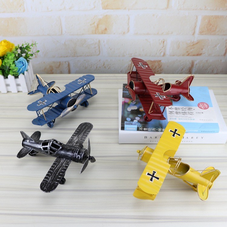 Vintage Handmade Wrought Iron Airplane Model