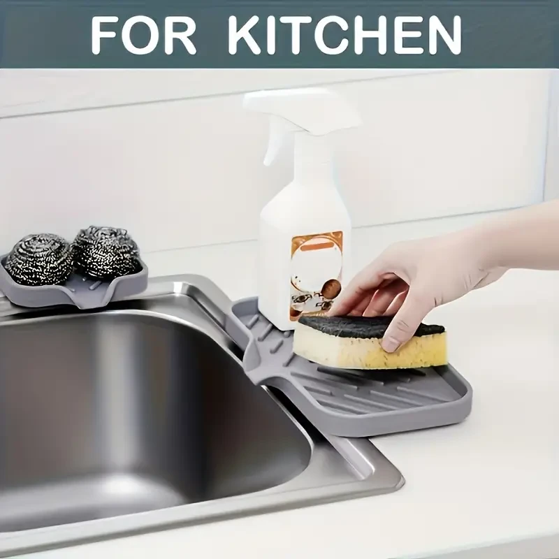 Silicone Soap Tray - Bathroom and Kitchen Sink Holder