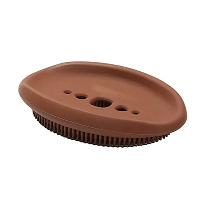 Double-Sided Silicone Soap Holder & Cleaning Brush