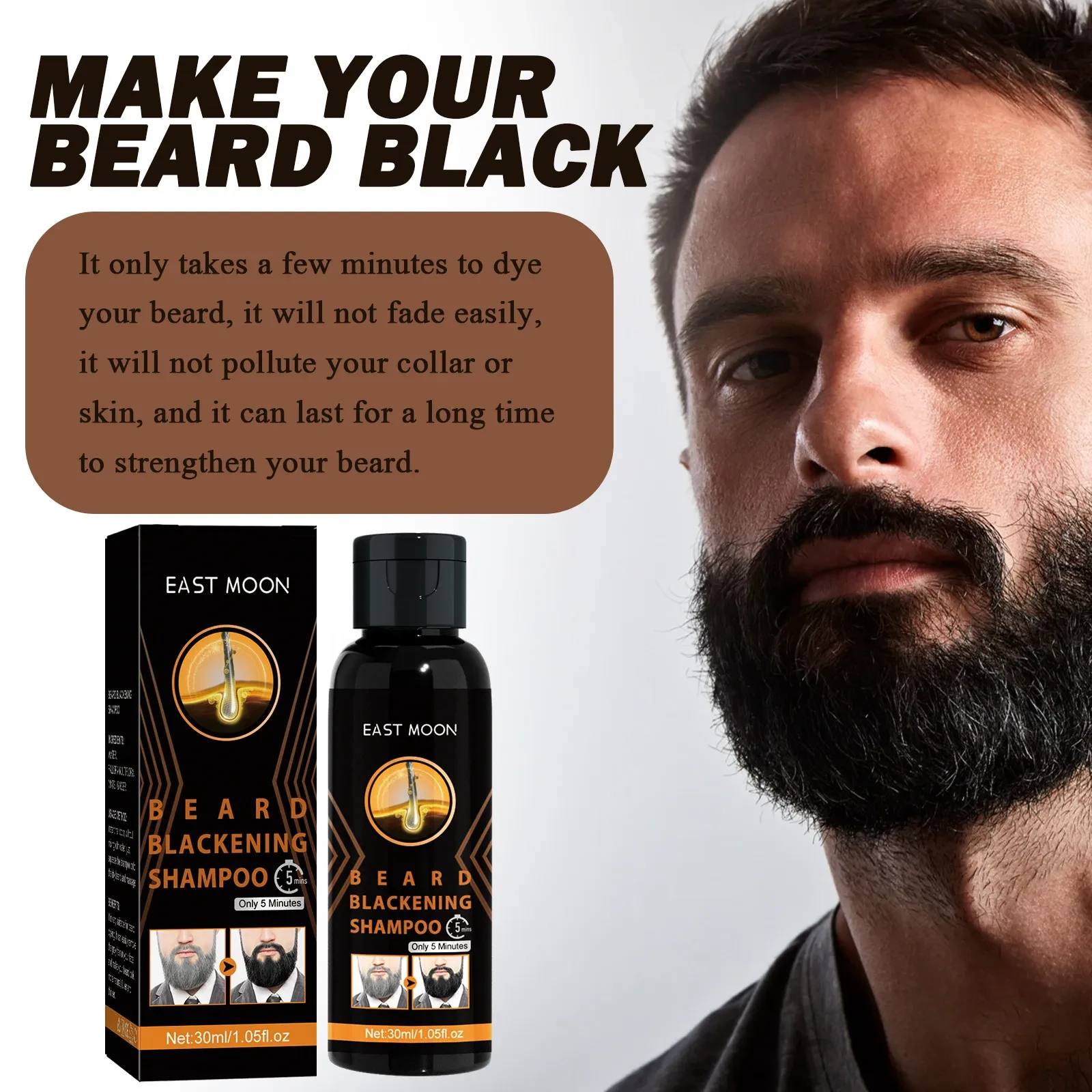 White To Black Shampoo Men's Hair Cleaning