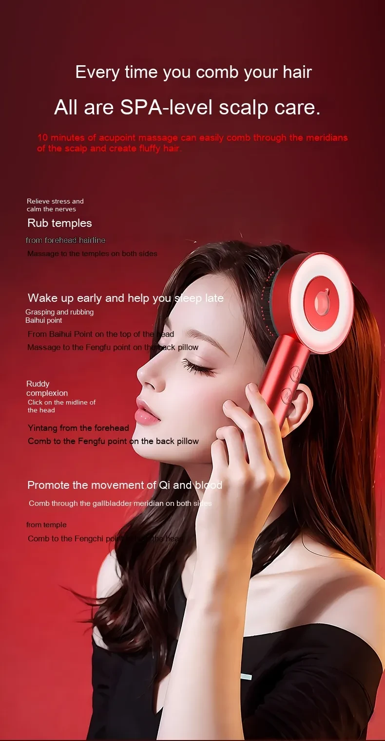Fluffy Comb Scalp Massager Infrared