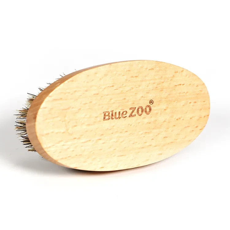 Oval Bluezoo Beech Wood Color Beard Brush
