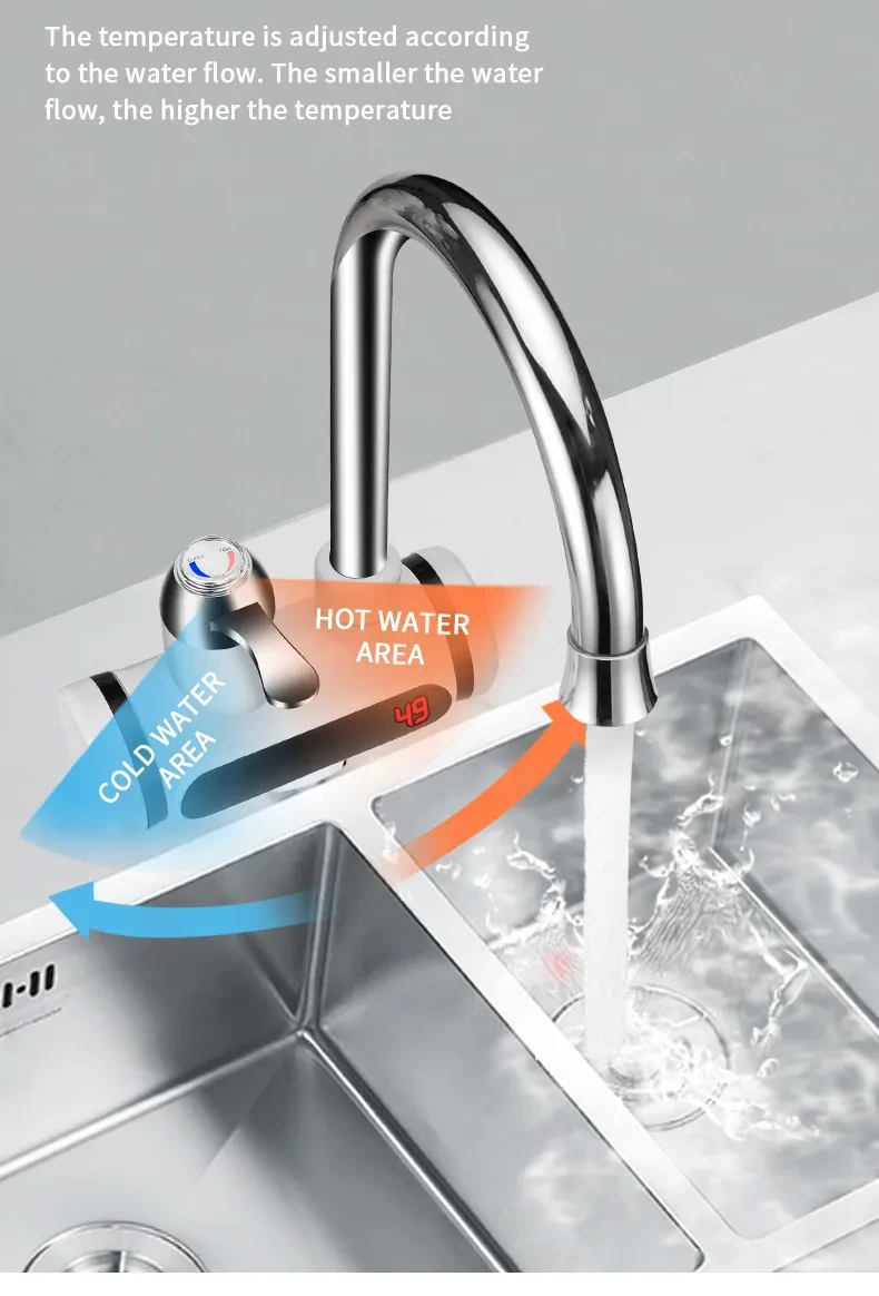Kitchen Electric Water Tap Water Temperature Display