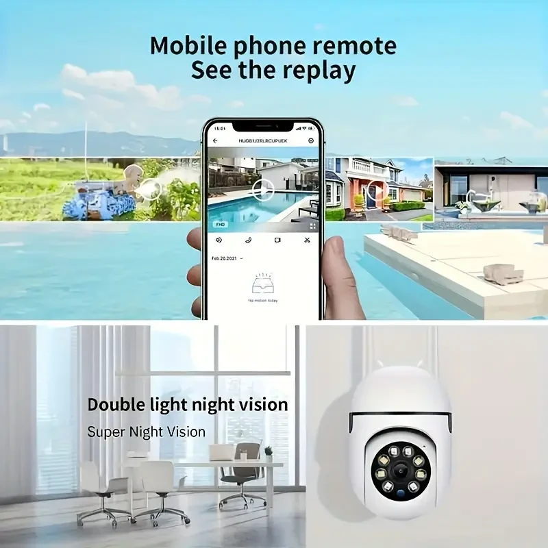 1080P Wireless Spherical Safety Camera - Panoramic Motion Detection