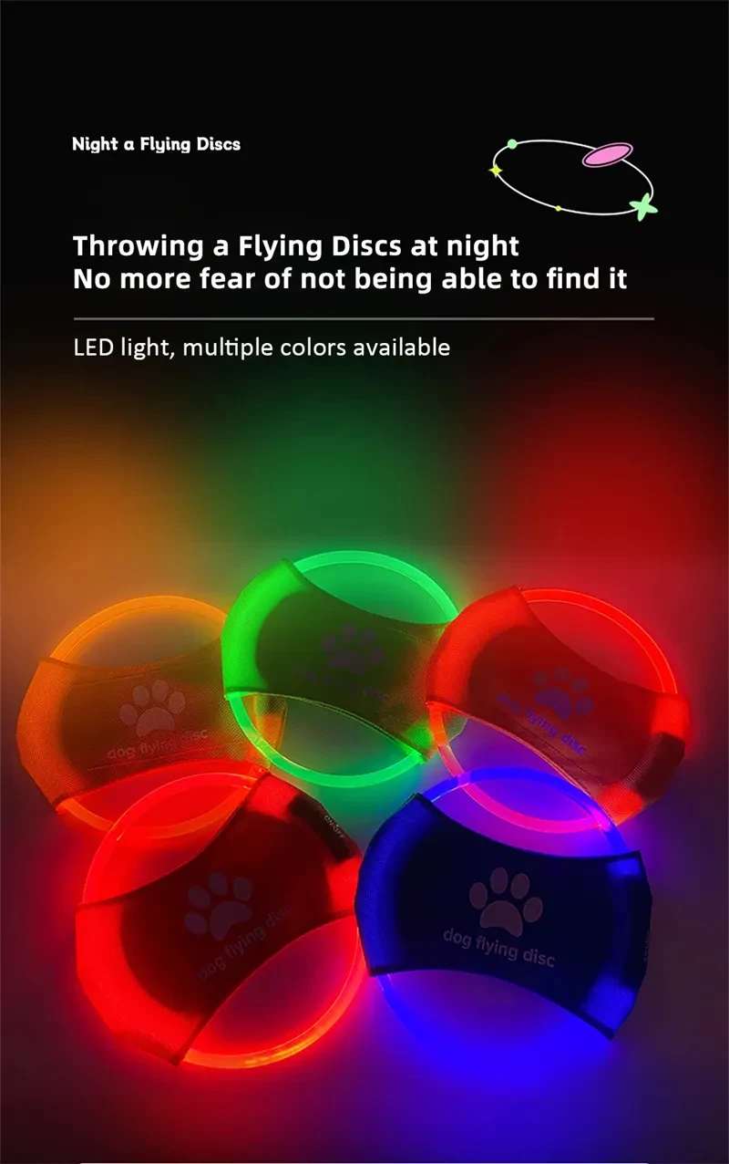 Dog Flying Discs Light Glowing LED