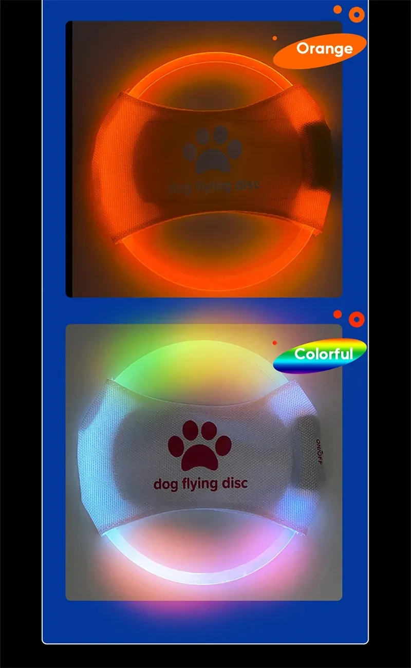 Dog Flying Discs Light Glowing LED