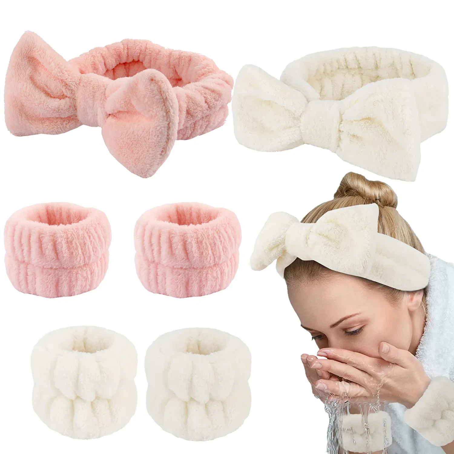 Shampoo Hair With Bow Tie Polyester Coral Velvet