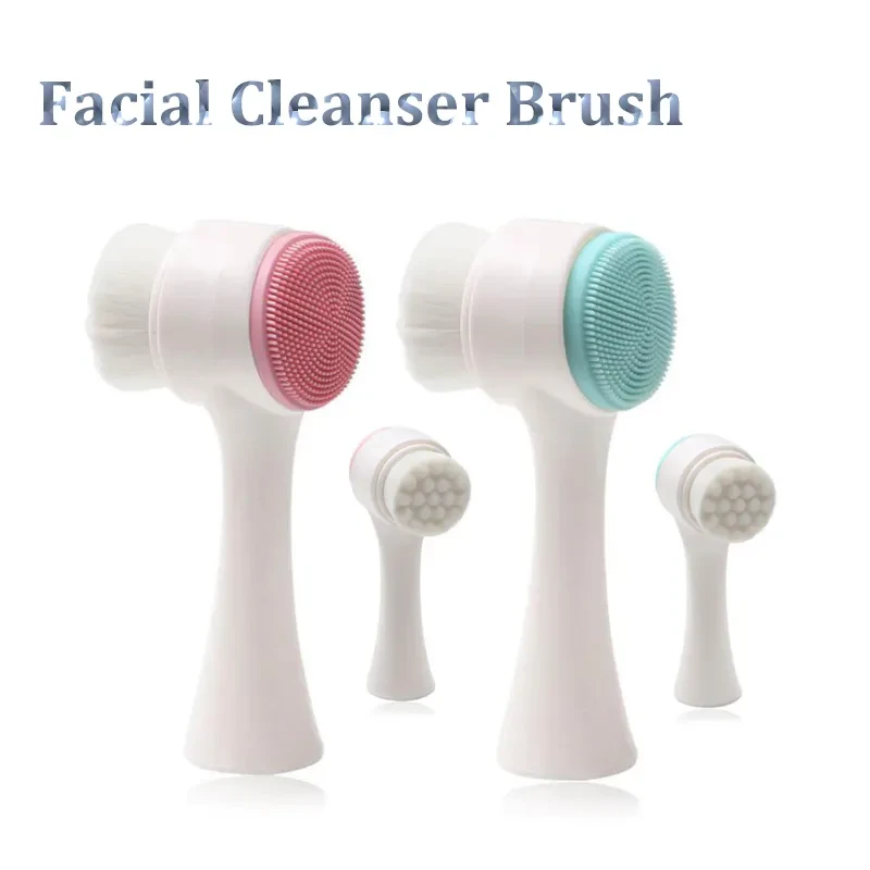 Double-Sided Silicone Facial Cleansing & Massage Brush