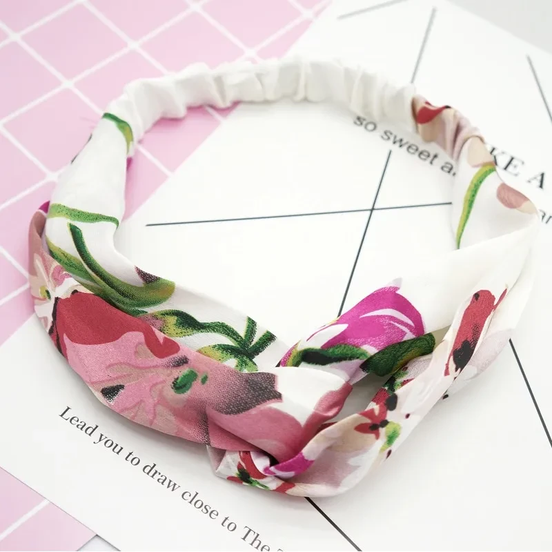 Flower elastic silk hair band