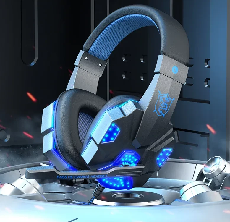 Gaming 7.1 Wire-controlled Headset Light-emitting Headphones