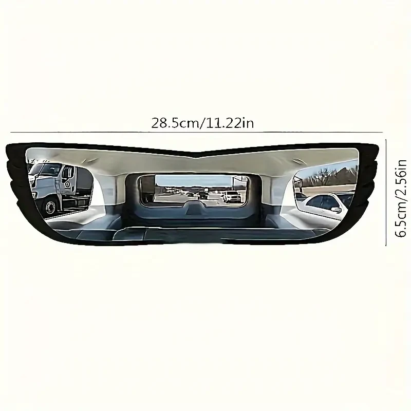1PC Wide-Angle Panoramic Car Rearview Mirror: Enhances Blind Spot Visibility & Large Field of View - Durable ABS Material