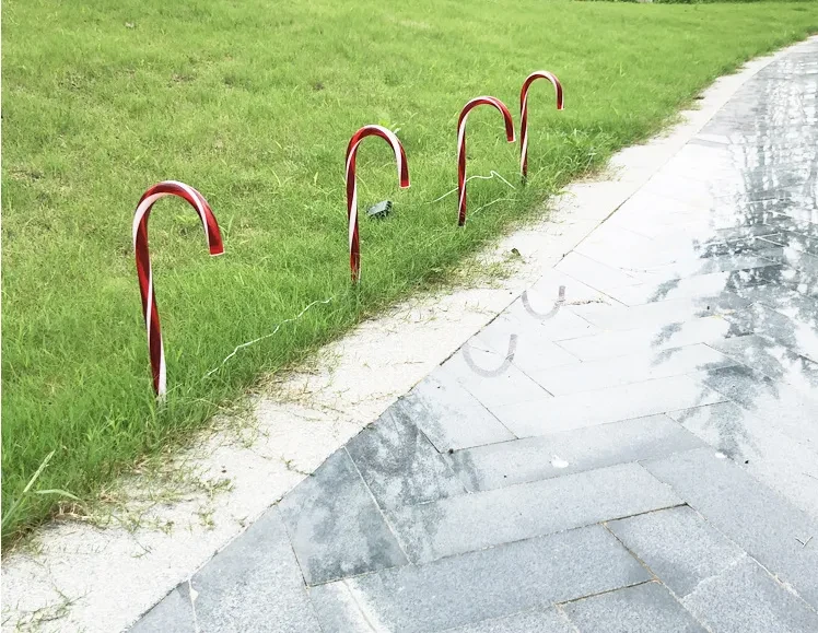 Christmas Outdoor Solar Cane Light LED Copper Wire Ground Plug