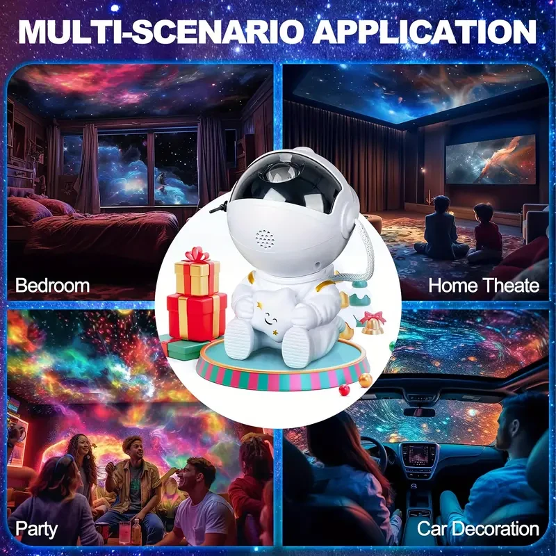 Remote Control Timing LED Nebula Night Light with Star Projector