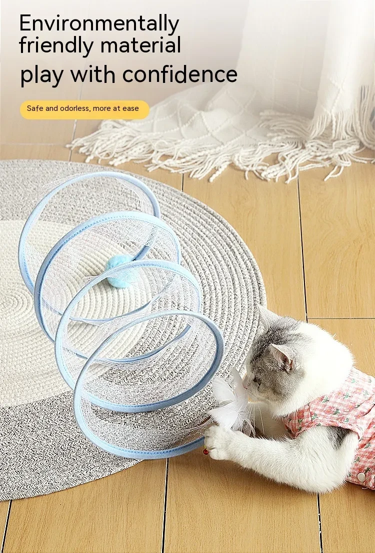 Folded Cat Tunnel S Type Cats Tunnel Spring Toy