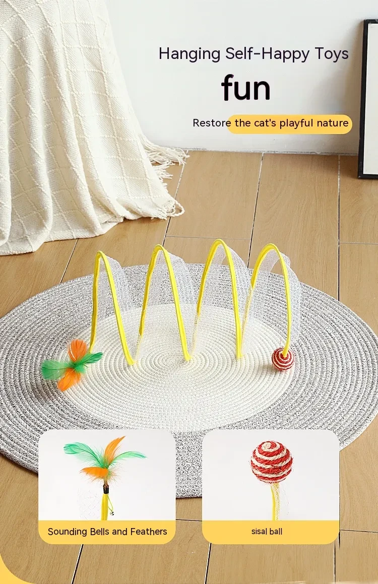 Folded Cat Tunnel S Type Cats Tunnel Spring Toy