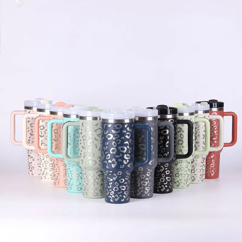 40 Oz Tumbler With Handle Straw Insulated