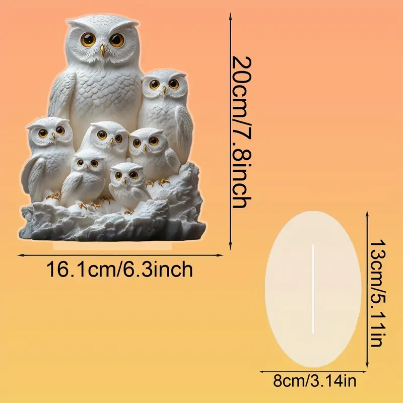 Charming Owl Family Acrylic Decor