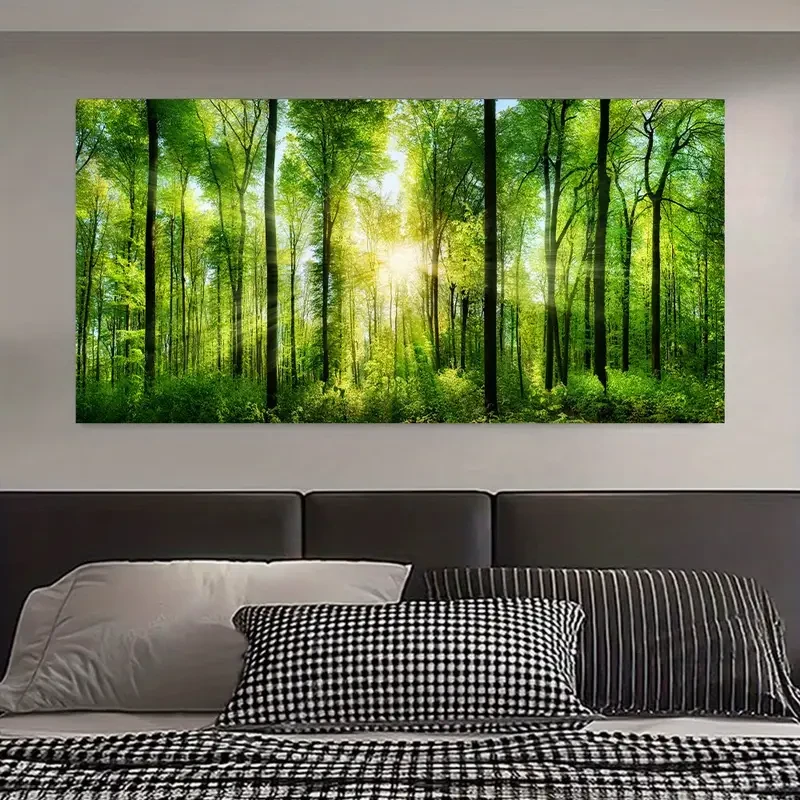 1PC Unframed Forest Wall Art Canvas Painting Modern Natural Landscape Posters