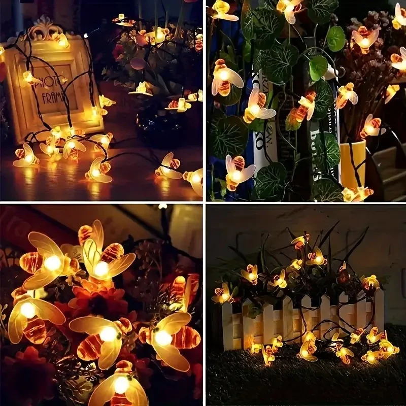 Solar Honey Bee String Lights  6.4m, 30 LED, 8 Modes