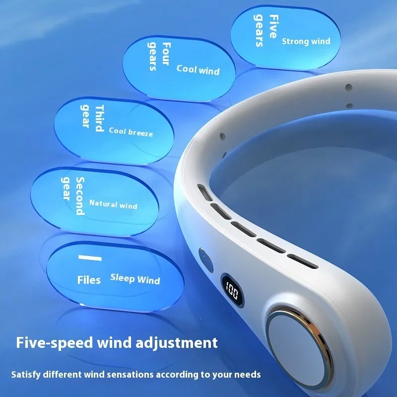 Outdoor Portable Digital Display Halter Fan