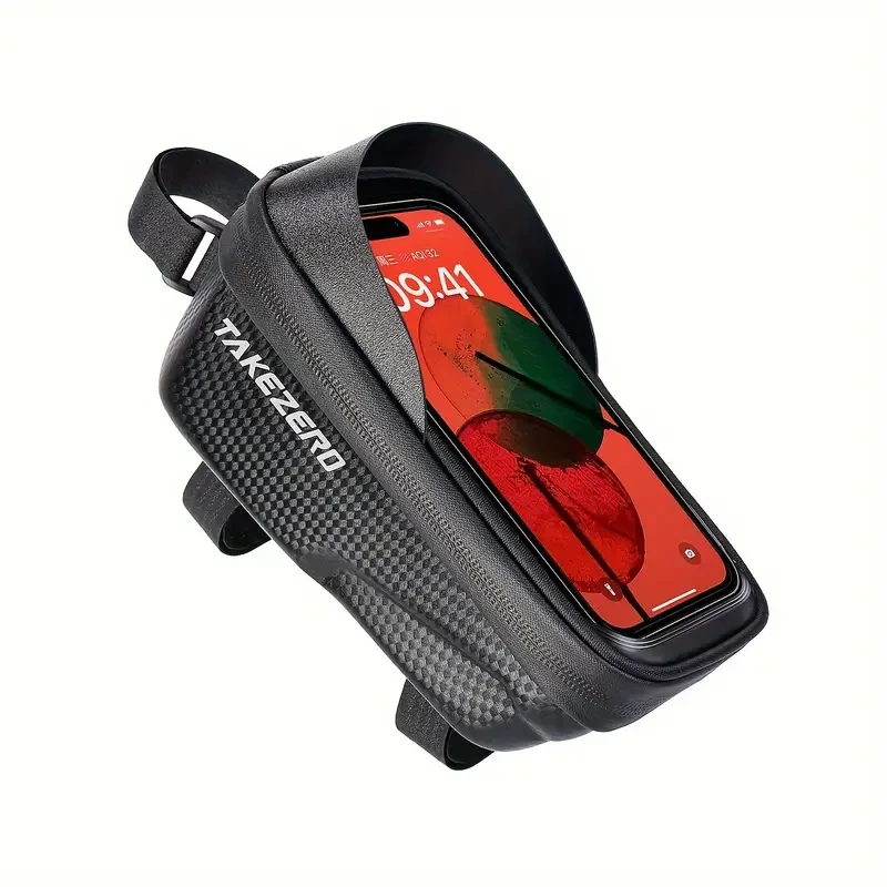 EVA Hard Shell Front Beam Bike Bag with Phone Pocket for Mountain Bikes